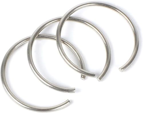 Wire Rings for shafts,Round Wire circlips, 10Pcs Wire Diameter ?2.3mm SUS304 Stainless Steel Spring Steel Round Wire Rings for Hole Retainer Circlips for Shaft(2.3x82x8(SUS304))