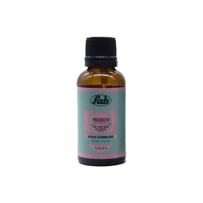 Fab Oil Soluble Green Guava Fruit Flavour ,30ML For pudding/ cookies/ candy/ brownies/ ice cream/ biscuits/ chips/ pudding/ coffee/ cocktails/ candies/ dessert/ baked for birthday/home /restaurant/ party/ hotel,30 ML