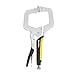 Renekton 6-Inch C-Clamp Locking Pliers, Premium Cr-V Construction, Adjustable Metal Face Clamp for Woodworking, Welding, or Repairs, Two-Color TPR Handle