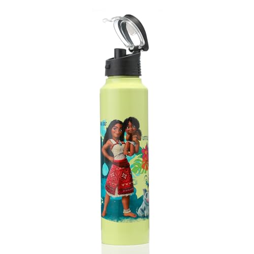 Image of Gluman Steel Water Bottle for Kids | Disney Unica 1000 ml Single Walled Water Bottle | School Water Bottle for Girls | Leak Proof| Wide Mouth Water Bottle | Leakproof (Moana)