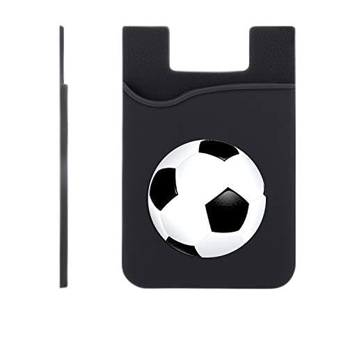 Set of 3 Cell Phone Card Wallet, Silicone Phone Card Id Cash Wallet with 3M Adhesive Stick-on Football Printed Designer Mobile Wallet for Your Phone & Tablet-image-43