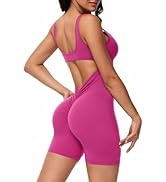 Wenlia Workout Romper for Women Shorts Athletic One Piece Jumpsuits Gym Yoga Scrunch Butt Backles...