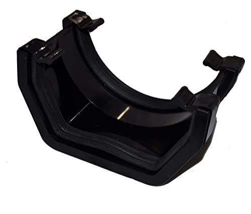Square Line to Half Round Guttering Adapter - Black, 114mm