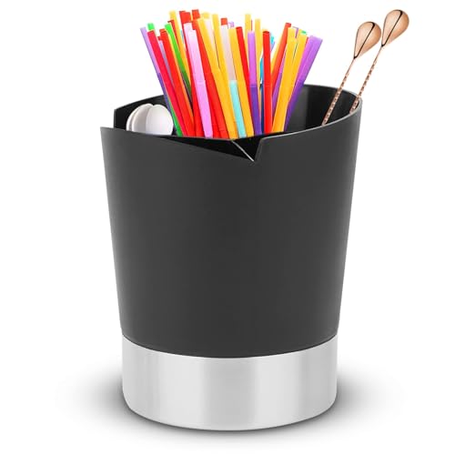 Strohhalmspender, Kunststoff-Strohhalmhalter Mit Deckel, Retro-Trinkhalme, Trinkhalmbehälter Mit Deckel Für Bar Theken-Strohhalmspender Bar Caddy Besteck-Organizer Für Cocktail-Strohhalme