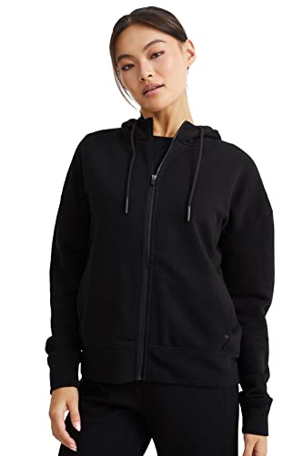 C&A Damen Hoody Sweatjacke Hoody Sweatjacket Unifarben Sweatshirts schwarz...