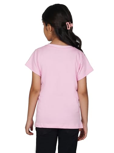 Image of Kids Round Neck Girls Tshirt | Short Sleeves | Natural Organic 100% Cotton Soft Comfortable Fabric | Plain Color Original Branded Half Sleeve | School t-Shirt for Girl Kid | Sleepwear Everyday Casual