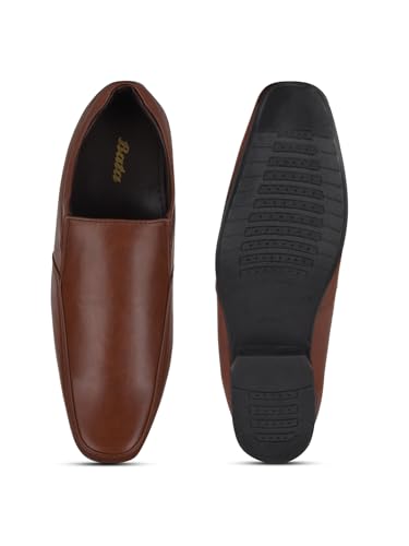 BATA Men’s Tan Moccasins Slip-On Shoes, Oxford Formal Dress Driving Slip Shoes with Cushioned Insole | Comfortable Penny Loafers | Men’s Boat Shoe for Business, Church, Wedding, Casual & Daily Wear4