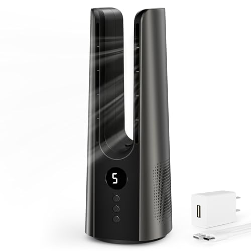 13 Inch Desk Fan, Portable Bladeless Fan, Small Quiet Table