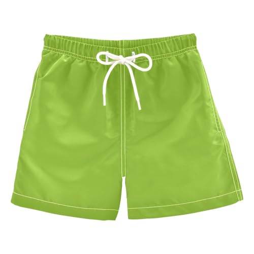 Mr.Brilliant Boys Swim Trunks, Kid Quick Dry Beach Board Shorts with Drawstring, Soft Breathable Toddler Swimwear 2T Chartreuse 02