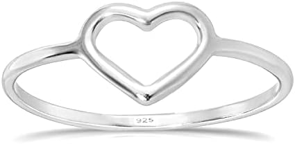 MINDDHA Sterling Silver Rings - Silver Infinity Heart Ring- Infinity Band Ring For Women- 925 Silver Rings For Women Infinity Heart Design- Made in Israel, Pure Silver Heart Ring, 2mm Band Size 6