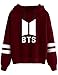 Produktbild Siennaa Pulli Teenager Mädchen, Damen BTS Pullover Hoodie Bangtan Boys Love Yourself Langarm Sweatshirt für Armee Suga Jimin Jin Jung Jook J-Hope Rap-Monster Kapuzenpullover Kapuzenpulli (Rotwein, M)