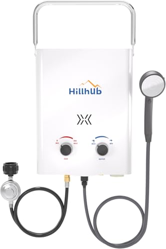 Hillhub 1.32GPM Portable Tankless Water Heater for Ourdoor, Camping Propane Hot Water Heater for Showering with CSA Certified Overheating Protection