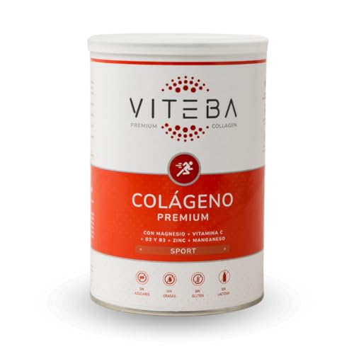 Viteba Sport Colágeno en Polvo para Deportistas | Colágeno en Polvo con Magnesio y Vitamina C | Fortalece Musculación y Articulaciones en Deportistas | 330 gr