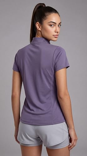 Image of PUMP'D Dry Fit Women's Half Zip Activewear Synthetic Regular Fit T-Shirt | Gym & Yoga
