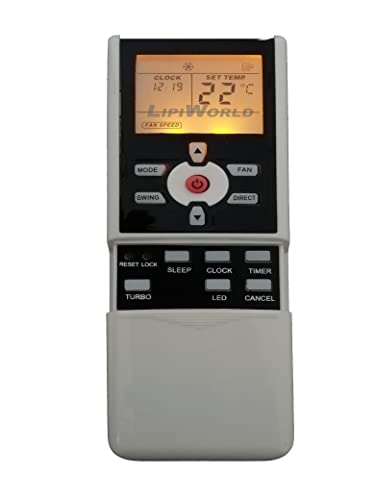 Image of LipiWorld 55 AC Remote Control with Display Light (Old Remote Exactly Same Remote Will Only Work) Compatible for VOLTAS AC Remote with Backlight