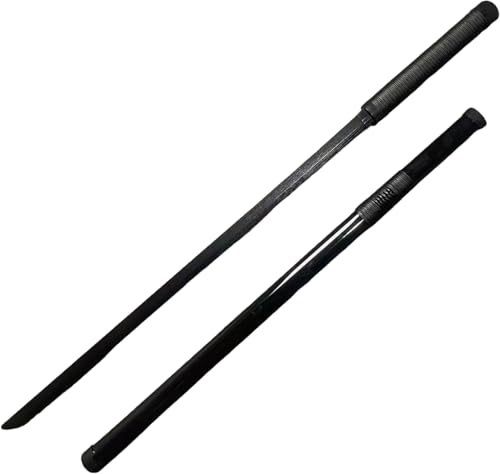 YongDerDer 木刀 居合刀 素振り竹刀 模造刀 居合練習刀 サムライソード 竹唐十字刀 初心者 レトロ 和風 竹製 軽量 耐久性 鞘付き刃なし 剣道 剣術 武術 舞台道具トレーニング用 個人コレクション コスプレ小道具 室内装飾 撮影 写真用 記念