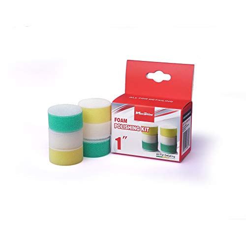 Image of Maxshine 1 inch Hook & Loop Foam Polishing Pads Kit | 6-Piece Set Includes Cutting, Polishing & Finishing Pads (2 Each) | Spot Polishing Pads for Tiny Areas, Car Detailing & Paint Correction