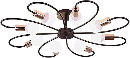 Image of Metal Nordic Pendant Lights Lamps Modern Ceiling Light Hanging Lamp Home Decor Chandelier.(Bulb Not Included) (8 Light Black)