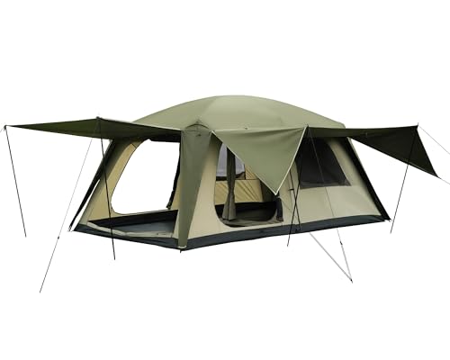 Image of Vidalido 8-10 Person Camping Tent with 3 Door 2 Room Large