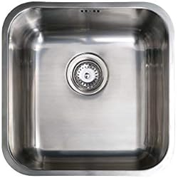 Fregadero 40X40 Cata 2624300 Bajo Encimera | Modelo CBP 40-40 | Fregadero Cubeta Cuadrada | Instalación en Mueble de 50 cm |Acabado en Acero Inoxidable | Profundidad de 20 cm, Neutro