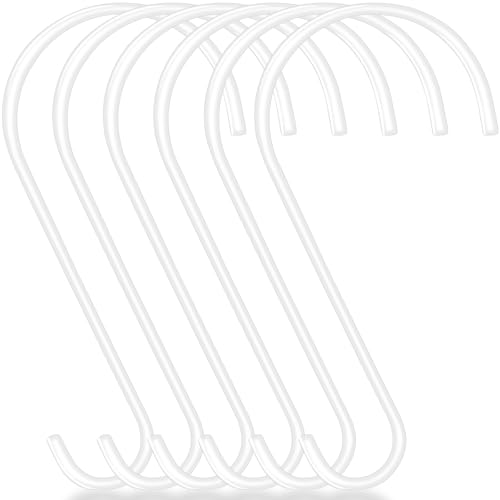 6 Pack Tree Hooks 12 Inches Tree Branch Hooks, Extra Large S Hooks for Hanging Plants,Heavy Duty Hooks for Hanging Plants, Black Bird Feeder Hooks for Outdoors Hanging Basket, Lanterns
