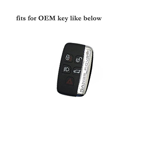 BROVACS Silicone Cover Protector Case Holder Skin Jacket Compatible with LAND ROVER LR4 Range Rover 5 Button Smart Remote Key Fob CV4982 Grey - Image 4