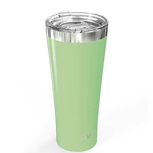 Image of Zak Designs 30 oz Alpine Vacuum Insulated Travel Tumbler with 18 /8 SS Stainless Steel, Splash-Proof Slide Lid, Includes Reusable Silicone Straw and Fits in Car Cup Holders, Neo Mint