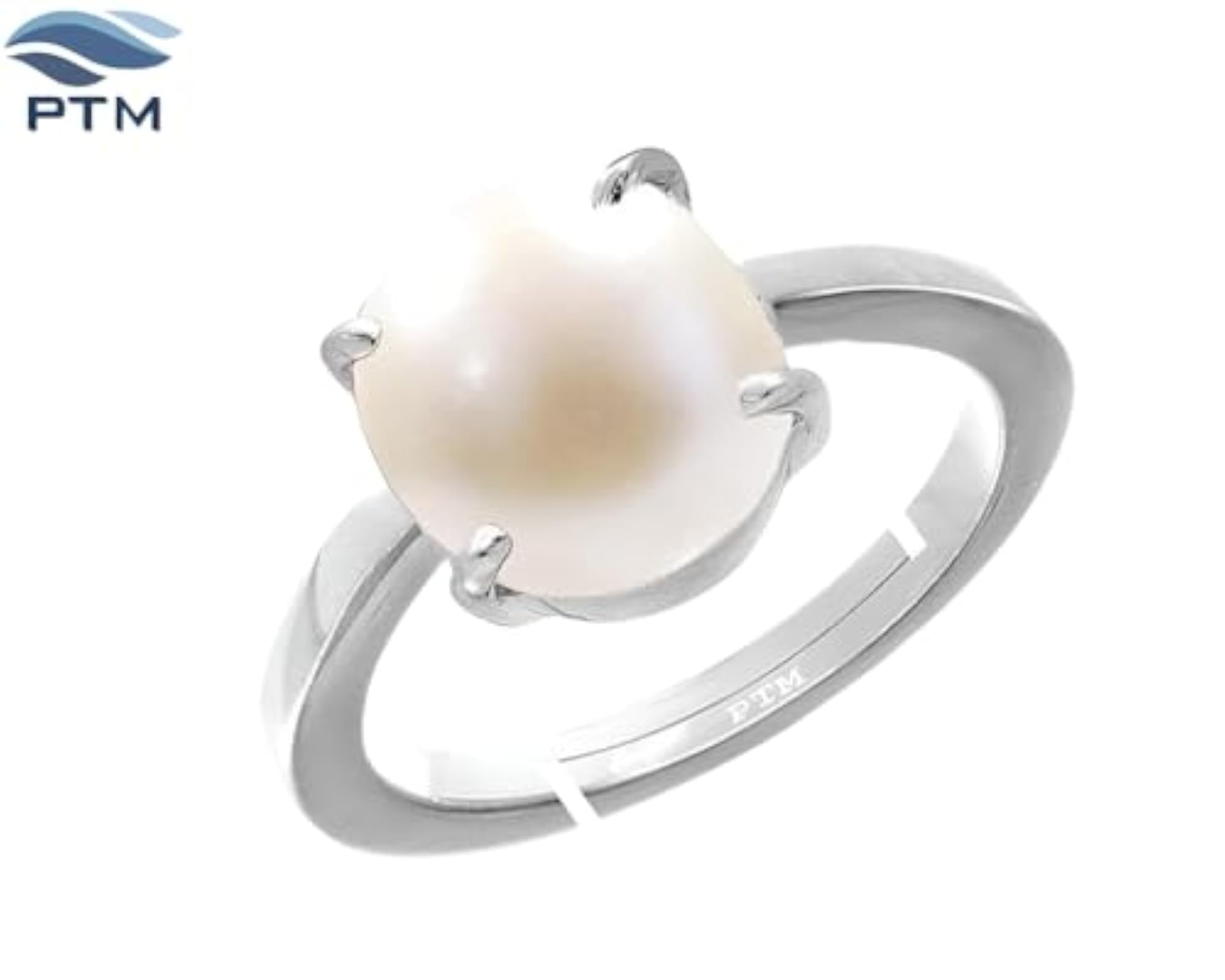 Women's 925 Sterling Silver Pearl Adjustable Ring, Astrological Gemstone
