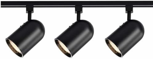 Nuvo Lighting TK323 3-Light Line Voltage R30 Bullet Cylinder Track Light Kit, Black