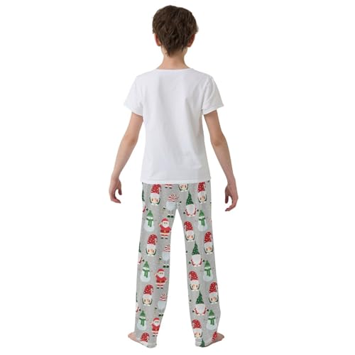 Lovely Gnomes Snowman Boys Long Pants Soft Trousers Elastic Waist Kids Lounge Bottoms with Pockets S-XL3