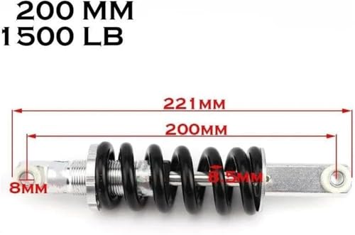 Amortisseur pour moto pour VTT et pour scooter 200 mm suspension arrière