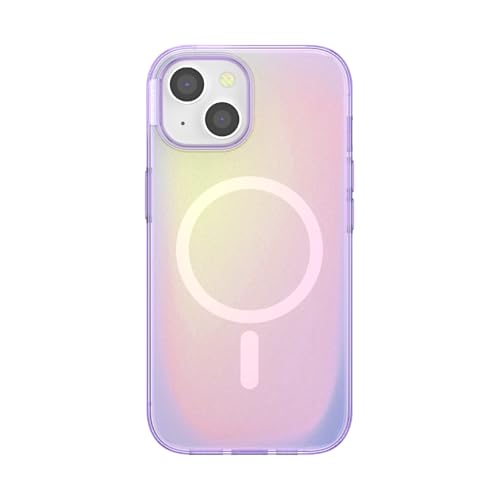 PopSockets iPhone 15 Phone Case with MagSafe Wireless Charging Compatible Purple - Aura