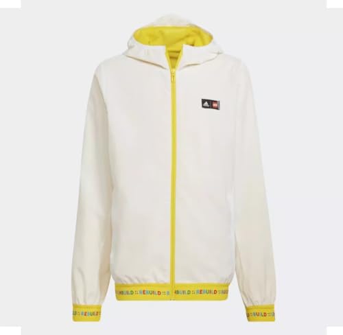 adidas Kids Youth x LEGO Play Sportswear Windbreaker, White/Yellow/Red, X-Large2