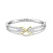 SNZM Braccialetto Donna Infinito Bracciali Placcato Argento 925 con Cubic Zirconia 5A - Festa della Mamma Regalo di Compleanno per la Mamma/Moglie/con Portagioielli Inclusa(Gold)