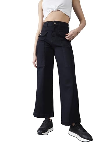 Jean évasé taille haute stretch qui affine la silhouette féminine