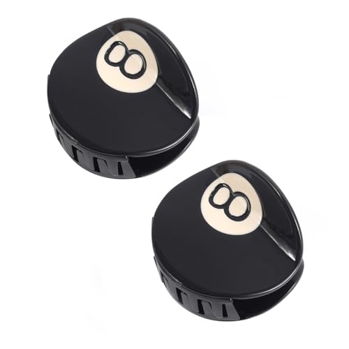 Black 8 Ball Golf Club Hair Claw Clip for Women, 5.4cm/2.12 inches, Acetate Hair Claw 2Piece