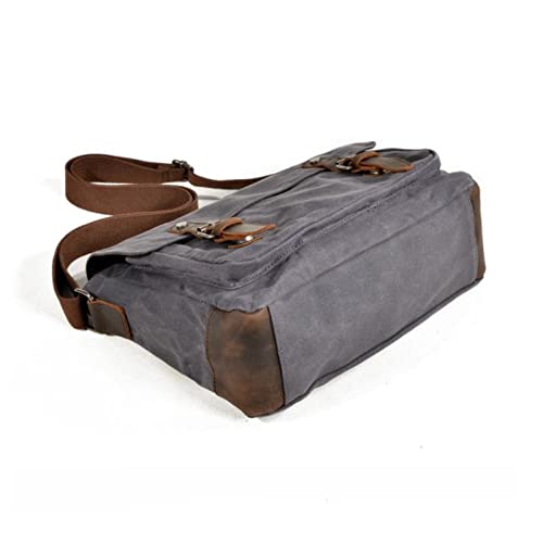 Men's Crossbody Bag Men's Bag Canvas Bag Messenger Retro Shoulder Bag for Hiking Cycling Traveling(Dark Grey)4
