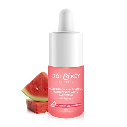 Image of Dot & Key Watermelon 10% Glycolic Serum for Face Glowing, With Kojic, Hyaluronic, Exfoliating | Targets Pigmentation & Dark Spots | Targets Dullness, Uneven Texture, Sebum & Excess Oil | Serum For Oily & Normal Skin | 30ml
