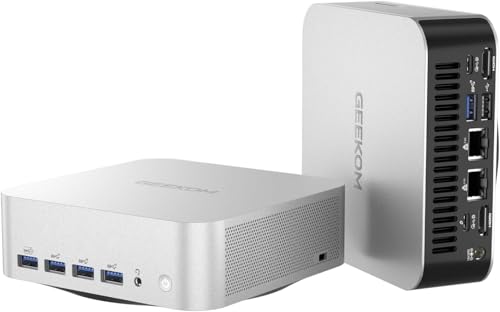 GEEKOM A8 Max AI Mini PC, AMD Ryzen 9 8945HS(8C/16T, fino a 5,2 GHz),32GB DDR5 RAM e 2TB SSD,Mini PC Windows 11 Pro|Doppia porta LAN 2.5G|Wi-FI 6E|8K UHD|USB4|BT5.2