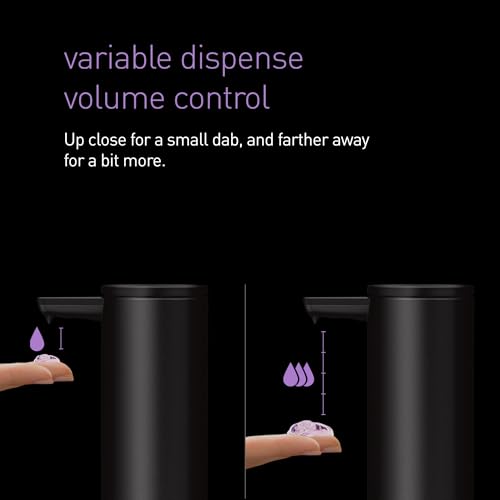 simplehuman 9 oz. Touch-Free Rechargeable Sensor Liquid Soap Pump Dispenser, Matte Black - image 2