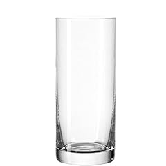 Leonardo Easy+ Trink-Gläser, 6er Set, spülmaschinenfeste Wasser-Gläser, geradlinige Glas-Becher, Getränke-Set, Größe L, 350 ml, 039616