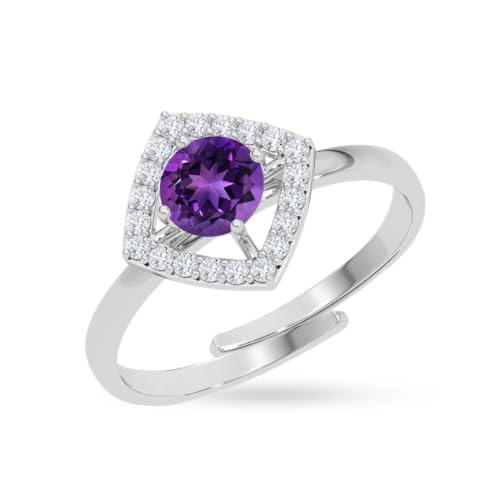 Image of Clara 925 Sterling Silver Minimal Daily Wear Adjustable Ring for Women | Gift for Birthday Anniversary | Rakhi Rakshabandhan Gift for Sister Bhabhi |Platinum Plated | Swiss Zirconia