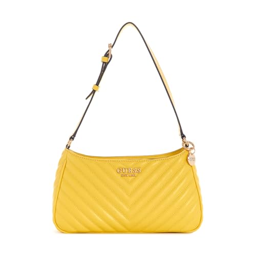 Sac à épaule GUESS Ariete en cuir jaune, le sac à main épaule parfait pour femme chic