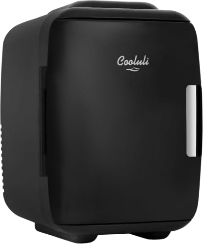 Image of Cooluli Mini Fridge for Bedroom-Car,Office Desk&Dorm Room-Portable 4L /6 Can Electric Plug In Cooler&Warmer for Food,Drinks,Skincare Beauty-&Makeup-12v AC /DC-&Exclusive USB Option,Black,(Pack of 6)