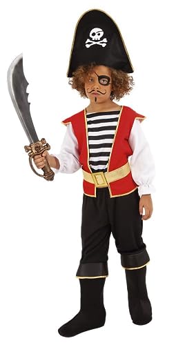 Pirates of Seven Sea - Disfraz Pirata Travieso infantil, Talla L 8-10 años (Rubie's S8615-L)