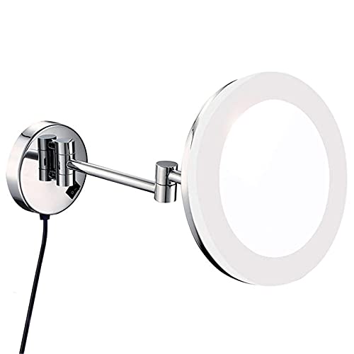 Miroir LED 8 pouces laiton chromé avec bras extensible 10x
