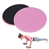 2Pcs Sliding Gliding Discs, Exercise Sliding Gliding Disc Fitness Core Slider Sport Full Body Workout Equipment for Abdominal, Cross Training to Strengthen Core, Glutes, Abdomen (Pink)
