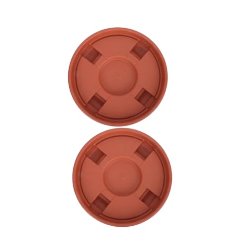 TOYANDONA Lot de 2 Socles Universels à roulettes pour Pots de Fleurs Balcon 33 Cm Plastique Rouge Brique Support Mobile Polyvalent Intérieur Extérieur