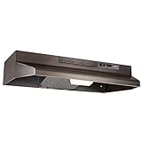 Broan-NuTone F4030BLS Convertible Range Hood Insert with Light, Exhaust Fan for Under Cabinet, 6.5 Sones, 160 CFM, Black Stainless Steel, 30