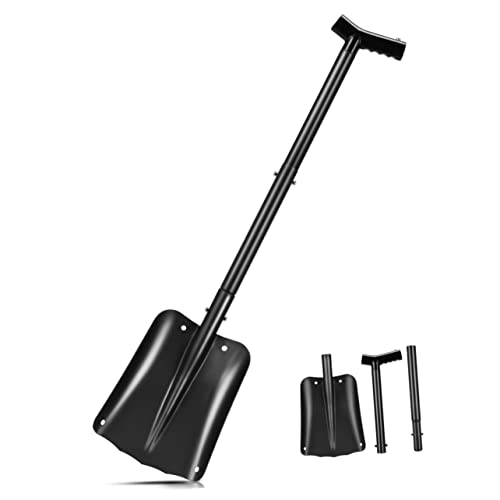 Parliky Snow Shovels for Snow Removal Detachable Aluminum Alloy Snow Shovel Extendable Handle Ice Scraper for Car